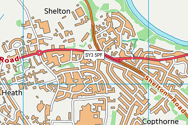 SY3 5PF map - OS VectorMap District (Ordnance Survey)