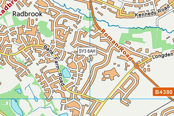 SY3 6AH map - OS VectorMap District (Ordnance Survey)