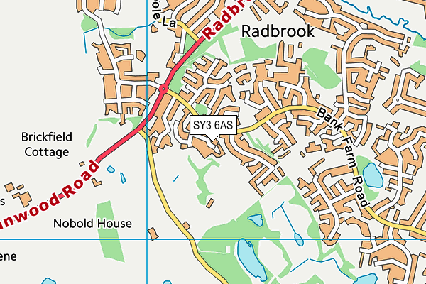 SY3 6AS map - OS VectorMap District (Ordnance Survey)