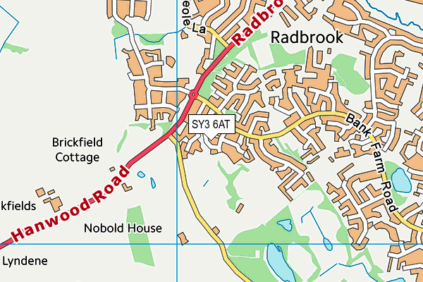 SY3 6AT map - OS VectorMap District (Ordnance Survey)