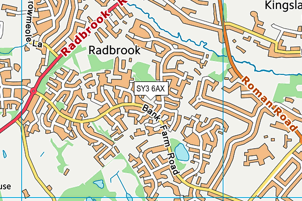 SY3 6AX map - OS VectorMap District (Ordnance Survey)