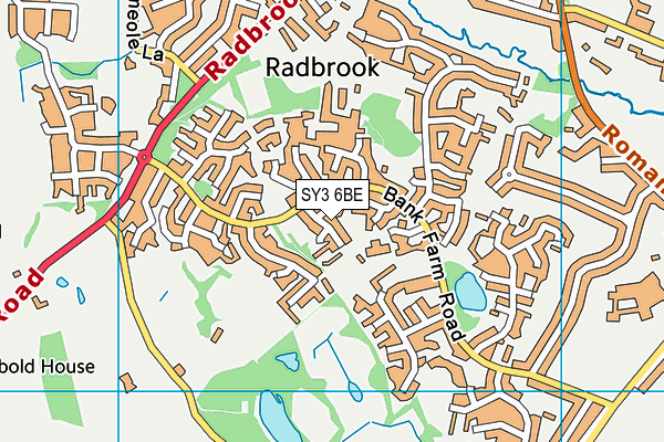 SY3 6BE map - OS VectorMap District (Ordnance Survey)