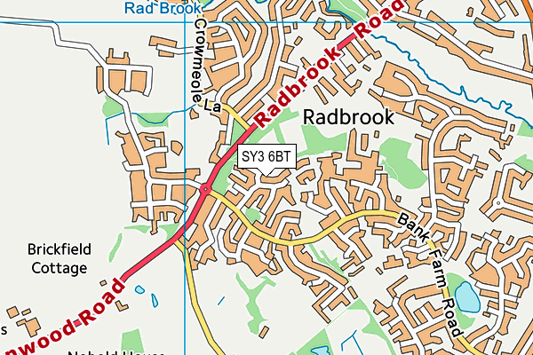 SY3 6BT map - OS VectorMap District (Ordnance Survey)