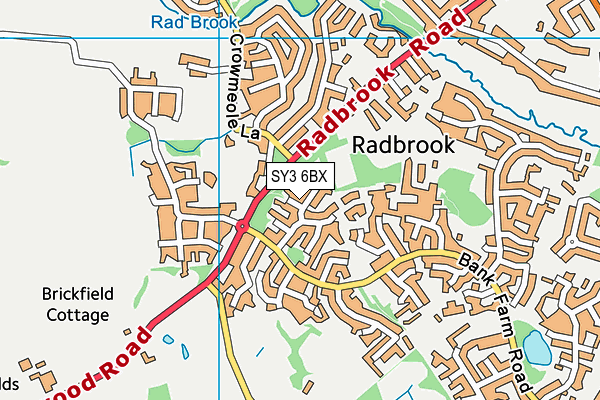 SY3 6BX map - OS VectorMap District (Ordnance Survey)