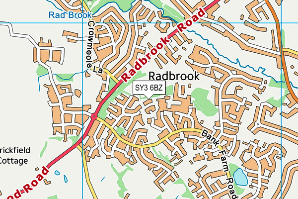 SY3 6BZ map - OS VectorMap District (Ordnance Survey)