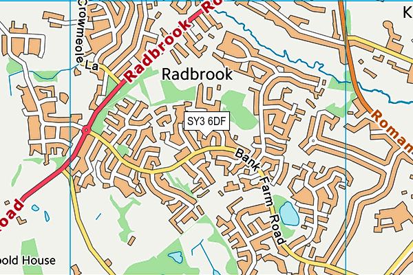 SY3 6DF map - OS VectorMap District (Ordnance Survey)