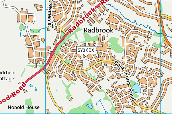 SY3 6DX map - OS VectorMap District (Ordnance Survey)