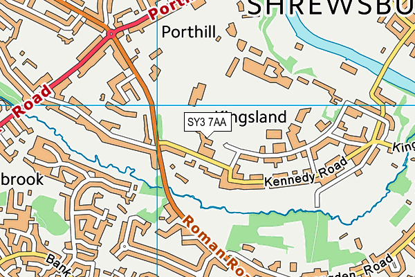 SY3 7AA map - OS VectorMap District (Ordnance Survey)