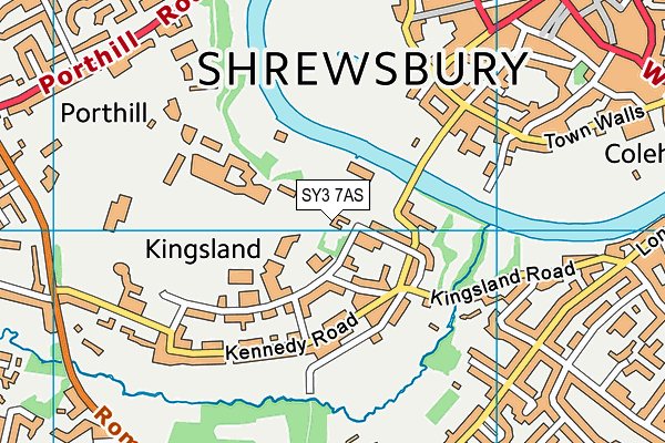 SY3 7AS map - OS VectorMap District (Ordnance Survey)