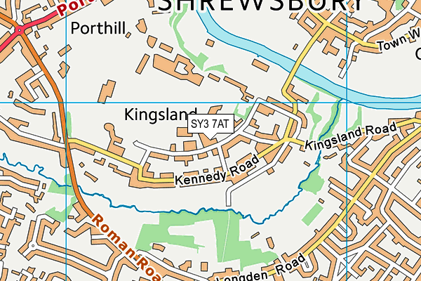 SY3 7AT map - OS VectorMap District (Ordnance Survey)