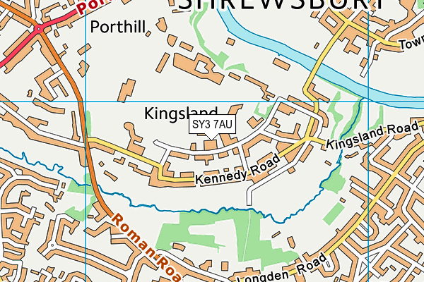 SY3 7AU map - OS VectorMap District (Ordnance Survey)