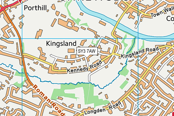 SY3 7AW map - OS VectorMap District (Ordnance Survey)