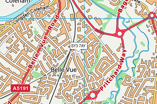 SY3 7AY map - OS VectorMap District (Ordnance Survey)