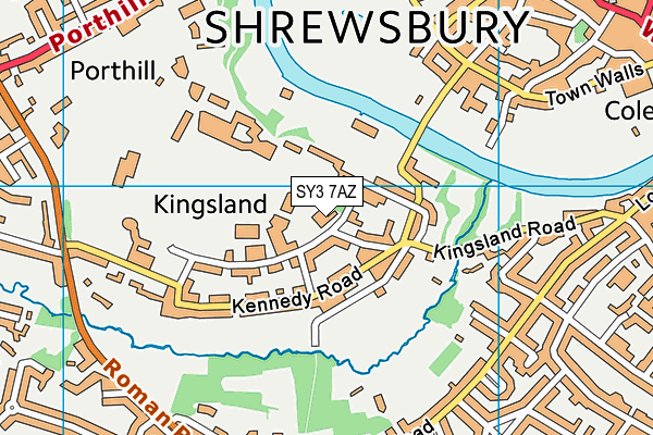 SY3 7AZ map - OS VectorMap District (Ordnance Survey)