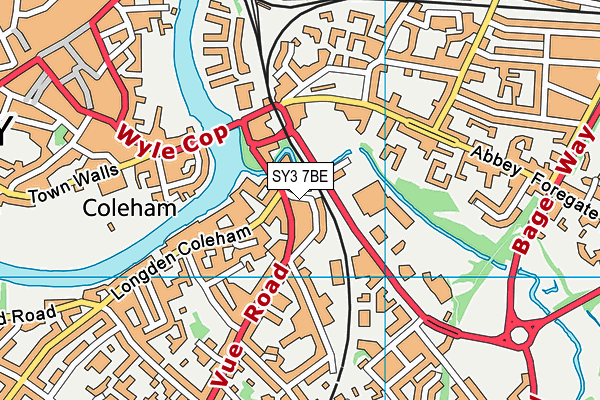 SY3 7BE map - OS VectorMap District (Ordnance Survey)