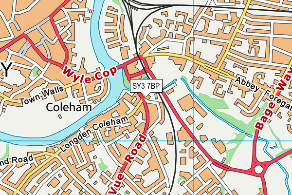 SY3 7BP map - OS VectorMap District (Ordnance Survey)