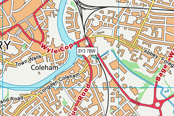 SY3 7BW map - OS VectorMap District (Ordnance Survey)