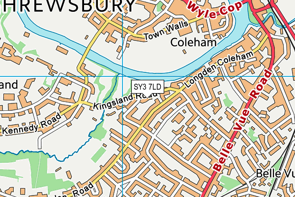 SY3 7LD map - OS VectorMap District (Ordnance Survey)