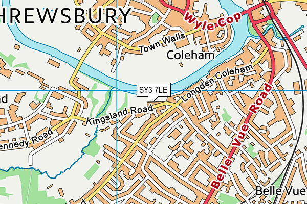 SY3 7LE map - OS VectorMap District (Ordnance Survey)