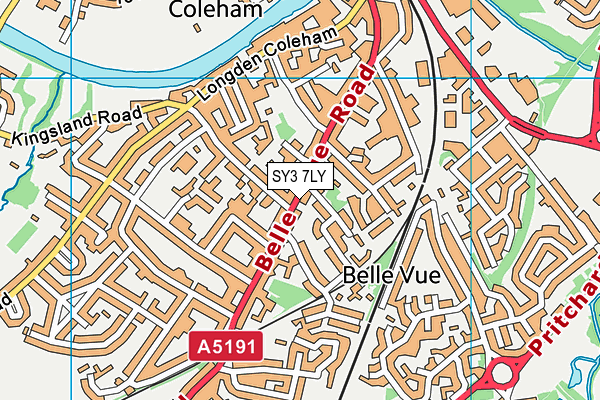 SY3 7LY map - OS VectorMap District (Ordnance Survey)