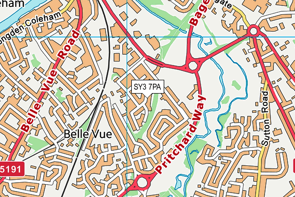 SY3 7PA map - OS VectorMap District (Ordnance Survey)