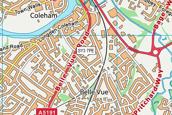SY3 7PE map - OS VectorMap District (Ordnance Survey)