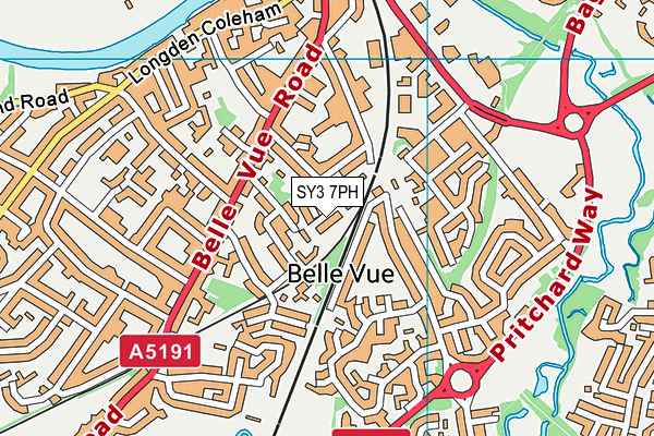 SY3 7PH map - OS VectorMap District (Ordnance Survey)