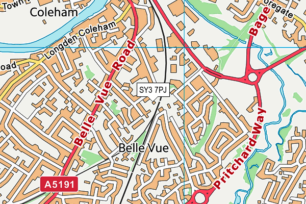 SY3 7PJ map - OS VectorMap District (Ordnance Survey)