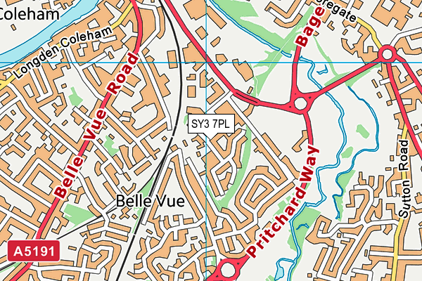 SY3 7PL map - OS VectorMap District (Ordnance Survey)