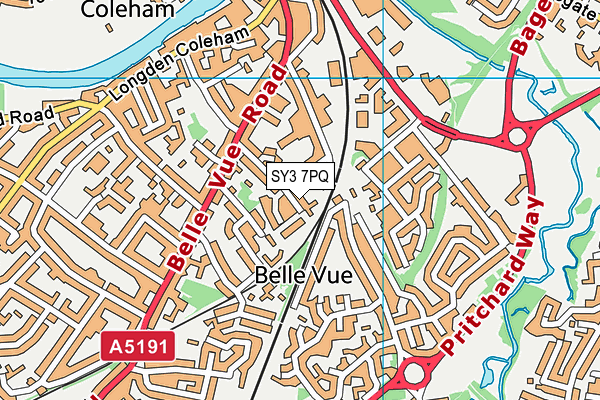 SY3 7PQ map - OS VectorMap District (Ordnance Survey)