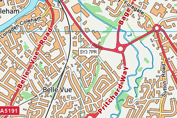 SY3 7PR map - OS VectorMap District (Ordnance Survey)