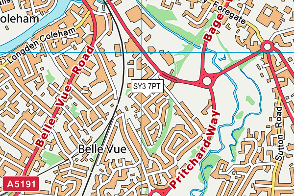 SY3 7PT map - OS VectorMap District (Ordnance Survey)