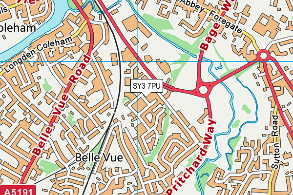 SY3 7PU map - OS VectorMap District (Ordnance Survey)