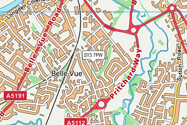SY3 7PW map - OS VectorMap District (Ordnance Survey)