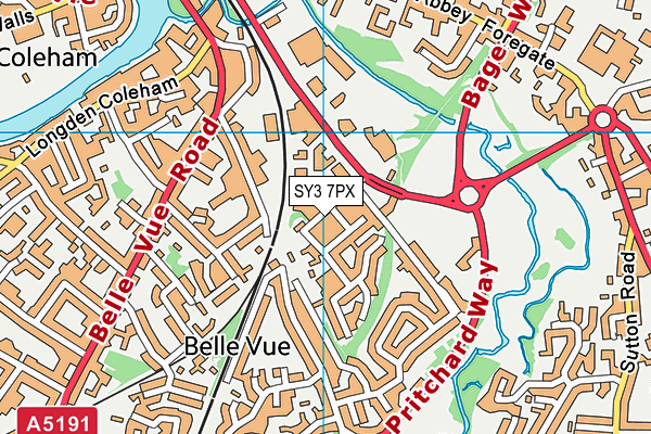 SY3 7PX map - OS VectorMap District (Ordnance Survey)