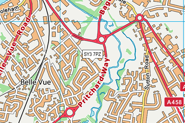 SY3 7PZ map - OS VectorMap District (Ordnance Survey)