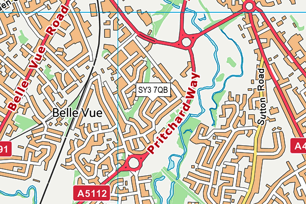 SY3 7QB map - OS VectorMap District (Ordnance Survey)