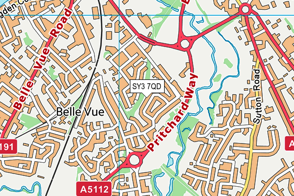 SY3 7QD map - OS VectorMap District (Ordnance Survey)