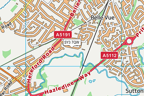 SY3 7QW map - OS VectorMap District (Ordnance Survey)