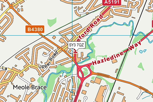 SY3 7QZ map - OS VectorMap District (Ordnance Survey)