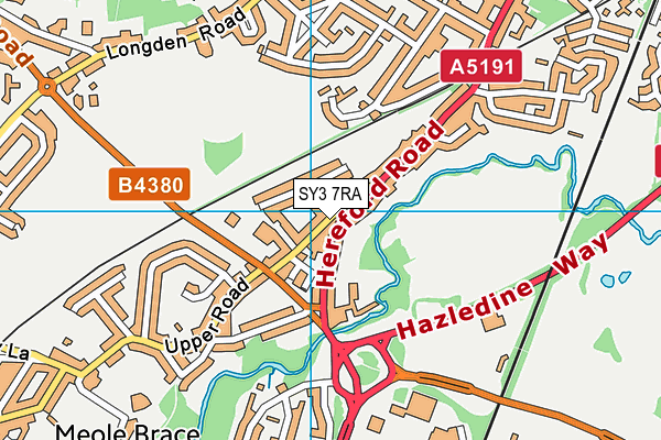 SY3 7RA map - OS VectorMap District (Ordnance Survey)