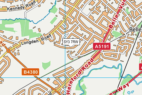 SY3 7RW map - OS VectorMap District (Ordnance Survey)