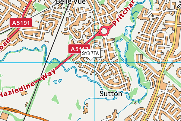 SY3 7TA map - OS VectorMap District (Ordnance Survey)