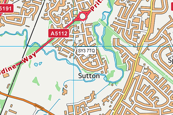 SY3 7TQ map - OS VectorMap District (Ordnance Survey)