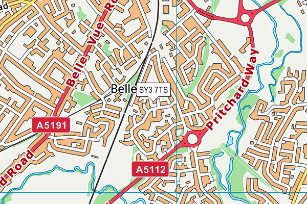 SY3 7TS map - OS VectorMap District (Ordnance Survey)