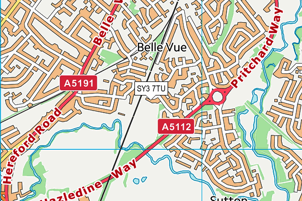 SY3 7TU map - OS VectorMap District (Ordnance Survey)