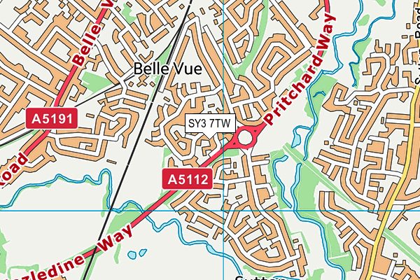 SY3 7TW map - OS VectorMap District (Ordnance Survey)