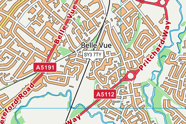 SY3 7TY map - OS VectorMap District (Ordnance Survey)