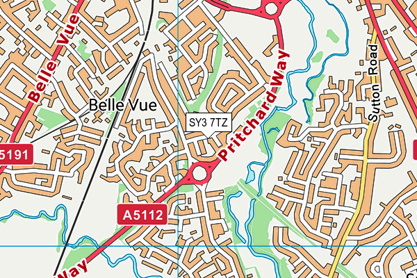 SY3 7TZ map - OS VectorMap District (Ordnance Survey)