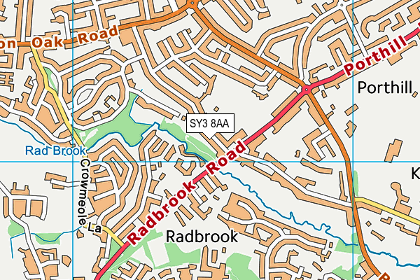 SY3 8AA map - OS VectorMap District (Ordnance Survey)